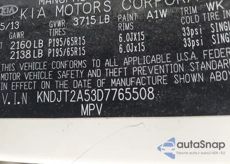 2013 Kia Soul z USA, uszkodzony, nr VIN KNDJT2A53D7765508